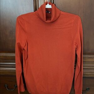 Talbots Deep Orange Cotton Blend Turtle Neck Sweater/NWT/Size Small